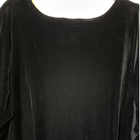 Quacker Factory Women's Velvet Rhinestone Blouse Top Black Size 3X Office Casual - Picture 8 of 9